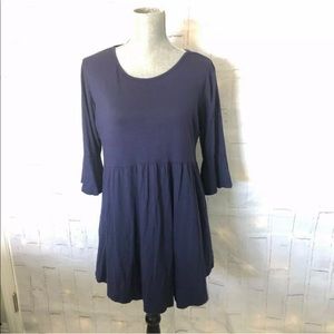 Naggoo babydoll top navy blue size large